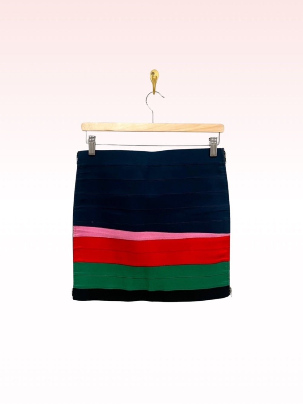 BAND OF OUTSIDERS Navy Color Stripe Bandage Skirt (Sz 2)